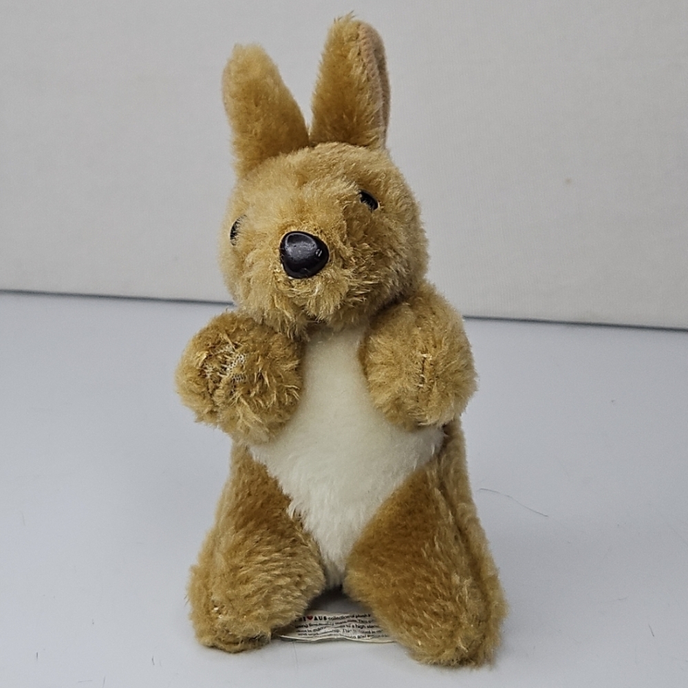 Plush Kangaroo Toy for Small Pets - Brown and Cream